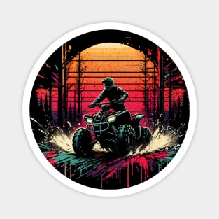 Quadbike Coniferous Forest Design Magnet